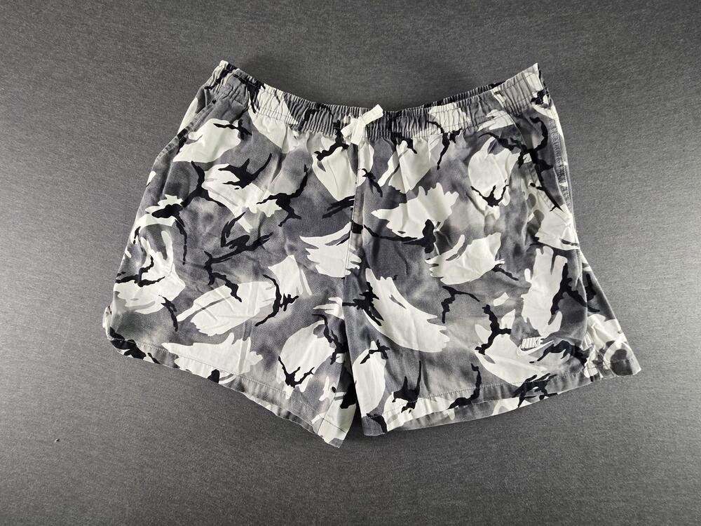 Nike Shorts Mens 2XL Gray Camo Athletic Running Drawstring Pockets Gym Casual